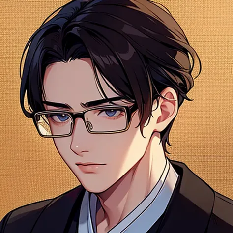 masterpiece, young man, face, composer, Japanese, glasses, pixel art