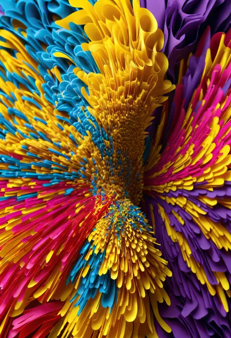 Colorful shredded paper is like a butterfly, a golden cave, Spin wildly in the vortex,