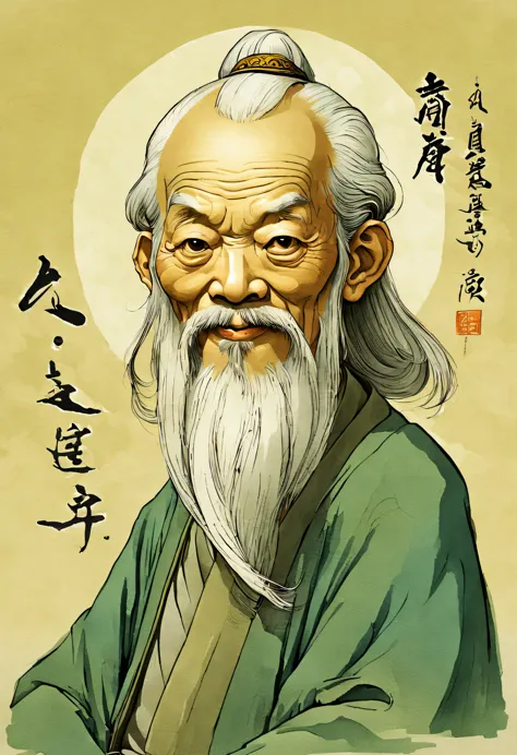 a caricature of lao tzu