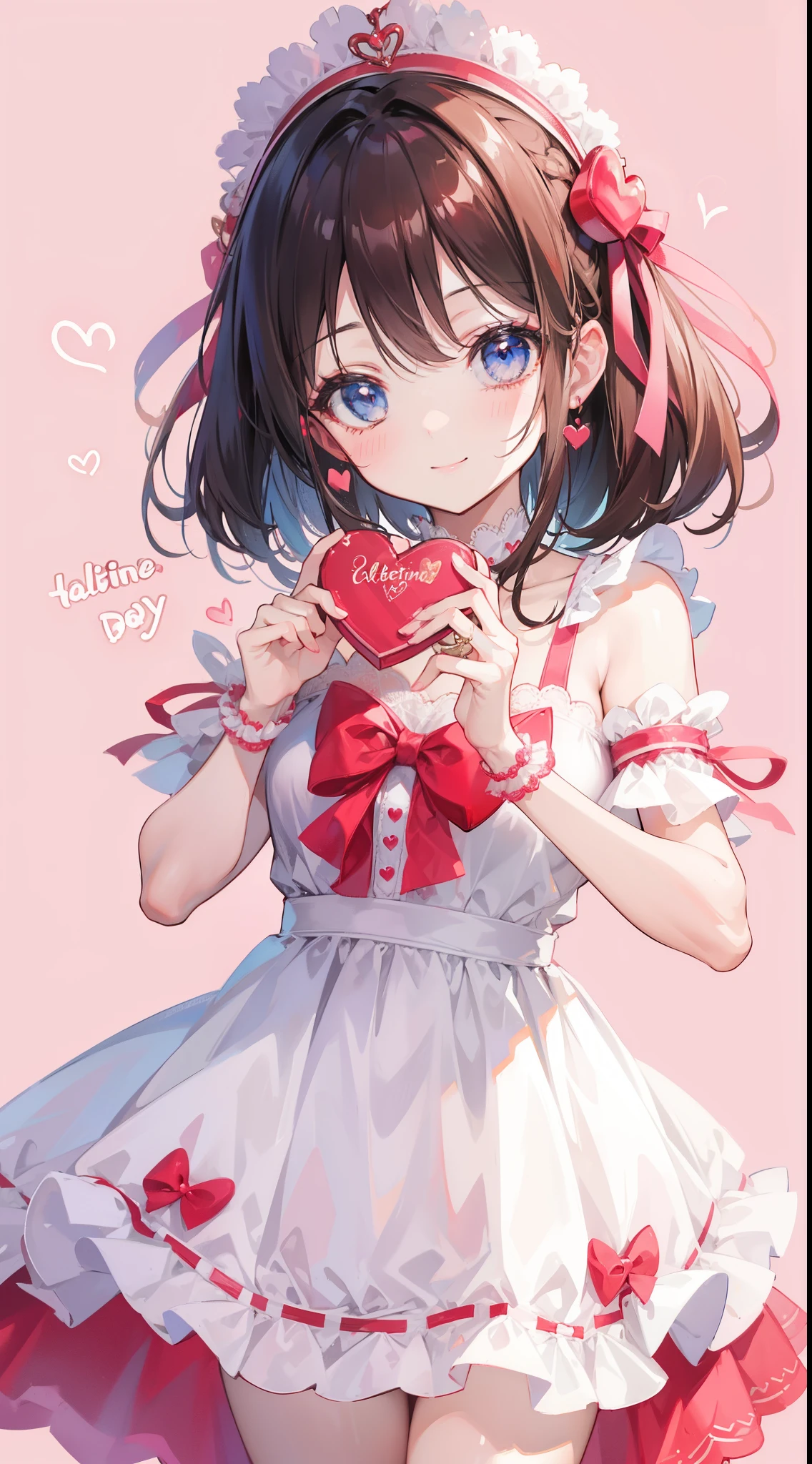 Anime girl with a heart shaped lollipop in her hands - SeaArt AI