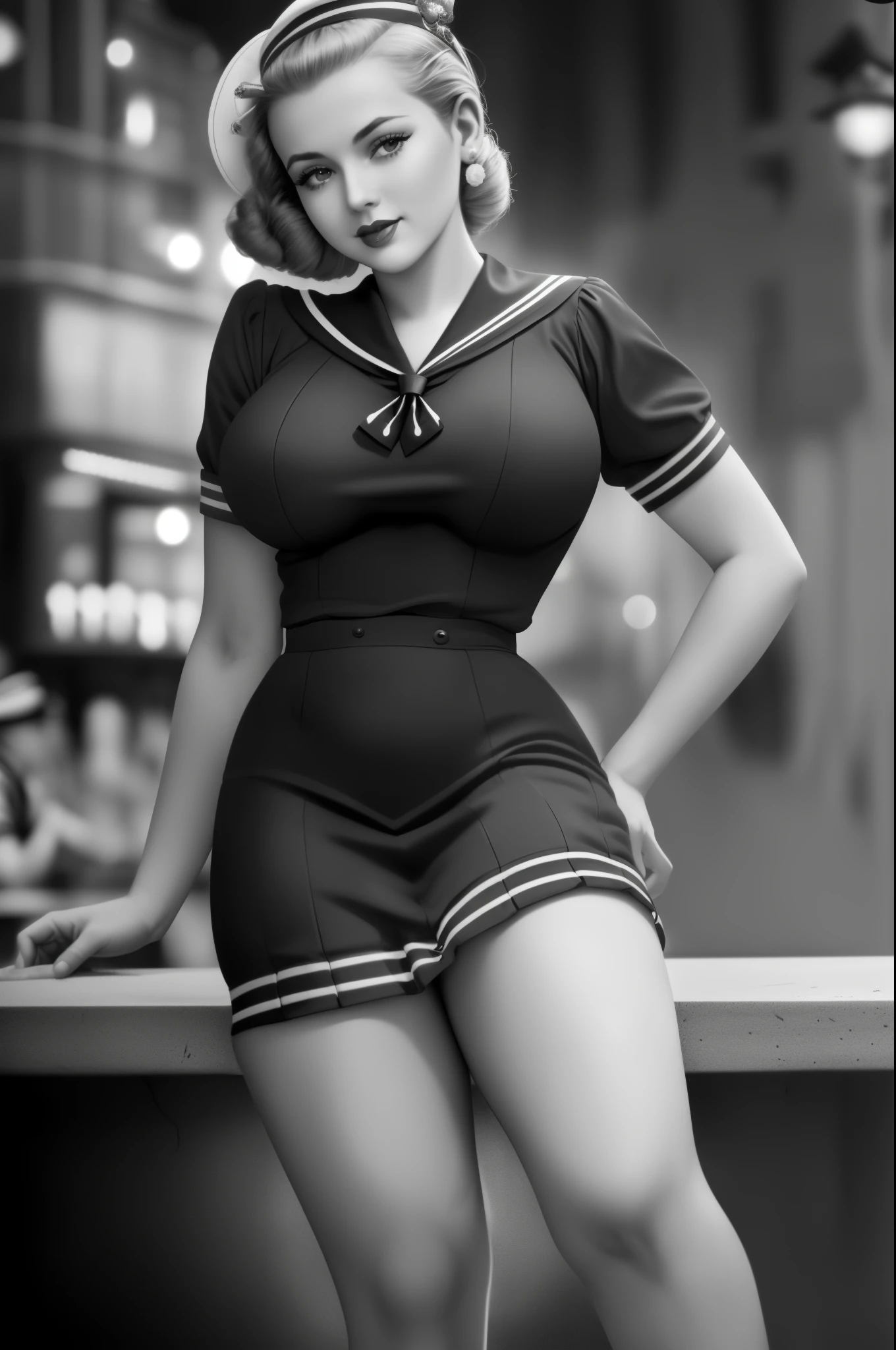 A woman in a sailor outfit posing for a picture - SeaArt AI