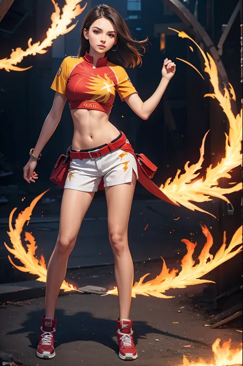 full body, phoenix girl, midriff