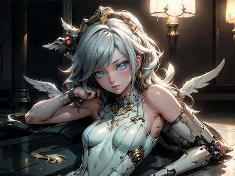 high quality, masterpiece, high resolution, (photorealistic: 1.4),
two Steampunk Cyborg Angel、((dynamic poses)), large wings mad...
