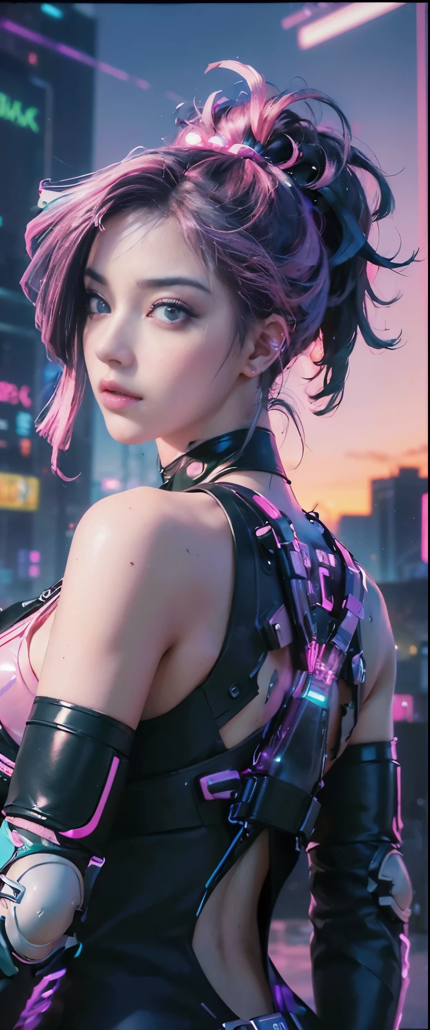 (highest quality), ((masterpiece), (detailed: 1.4), 3D, beautiful cyberpunk woman, HDR (high dynamic range), ray tracing, NVIDIA RTX, super resolution, unreal 5, a close up of a computer screen with a cartoon of a woman, vaporwave art, vaporwave cartoon, vaporwave style, vaporwave!, vaporwave nostalgia, vaporwave style masterpiece, maximalist vaporwave, vaporwave, cyberpunk vaporwave, very vaporwave, vaporwave aesthetics, vaporwave aesthetic, vaporwave pallette, vaporwave sci - fi, ((Fluorescent Pink Image)), Retro, Future, Wearing a transparent vinyl costume, NSFW:1.5, 