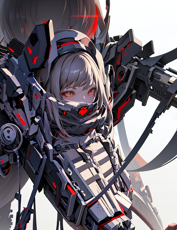 Anime girl holding skull and gun in hands, Best Anime 4K Konachan Wallpapers, mechanized witch, Anime mixed organically, zero art, guweiz on pixiv artstation, Detailed digital animation art, Mecha aesthetics, guweiz on artstation pixiv, 动漫Mecha aesthetics