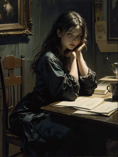 painting of woman, with influence of Jeremy Mann, Jeremy Mann, style of Jeremy Mann, Jeremy Mann painting, Jeremy Mann art, Ron ...