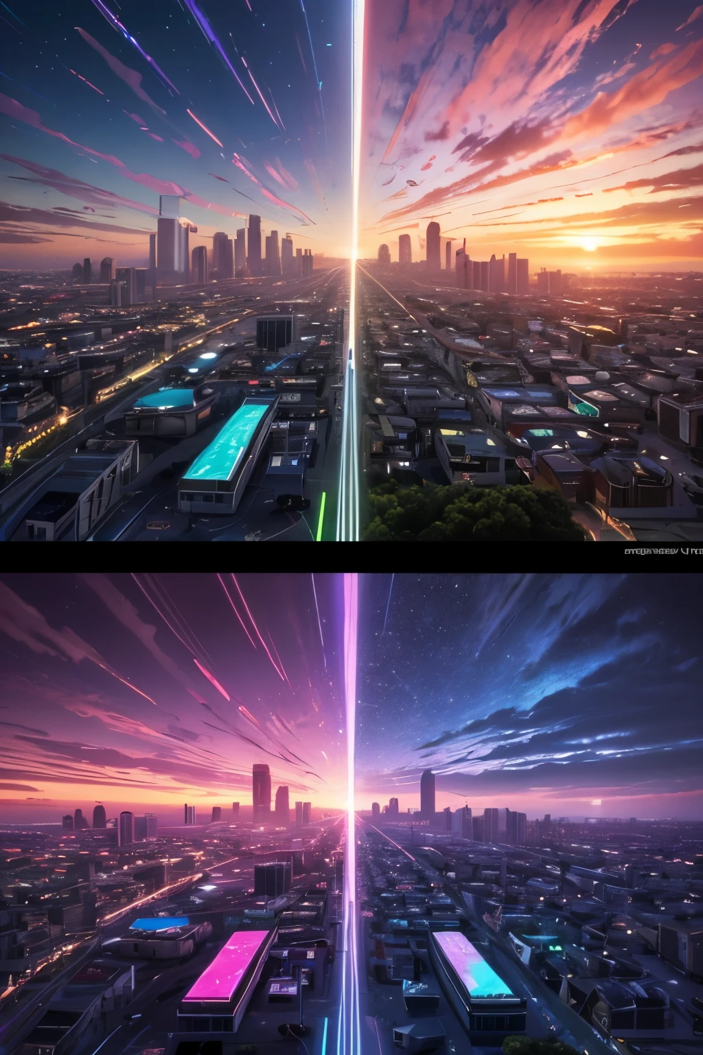 (best quality,4k,8k,highres,masterpiece:1.2),ultra-detailed,(realistic,photorealistic,photo-realistic:1.37),vaporwave aesthetic,purple-pink color palette,glitch effects,neon lights,misty atmosphere,surreal scenery,retro vibe,nostalgic feeling,80s-inspired,city skyline,smooth aesthetic,calm and dreamy,lo-fi vibes,retro arcade machines,elegant architecture,golden sunsets,reflective surfaces,sparkling stars,lush greenery,roman statues,vibrant colors,slow motion cinematography,vintage TV screens,starry sky,vibrant city lights,romantic sunset sail,serene ocean waves,soft pastel hues,modern cyberpunk elements,subtle holographic details,old school technology,80s fashion,cassette tapes,animated glitch art,ethereal music background,lonely urban exploration,cosmic energy,levitating objects,vaporwave music in the background,VR-friendly experience