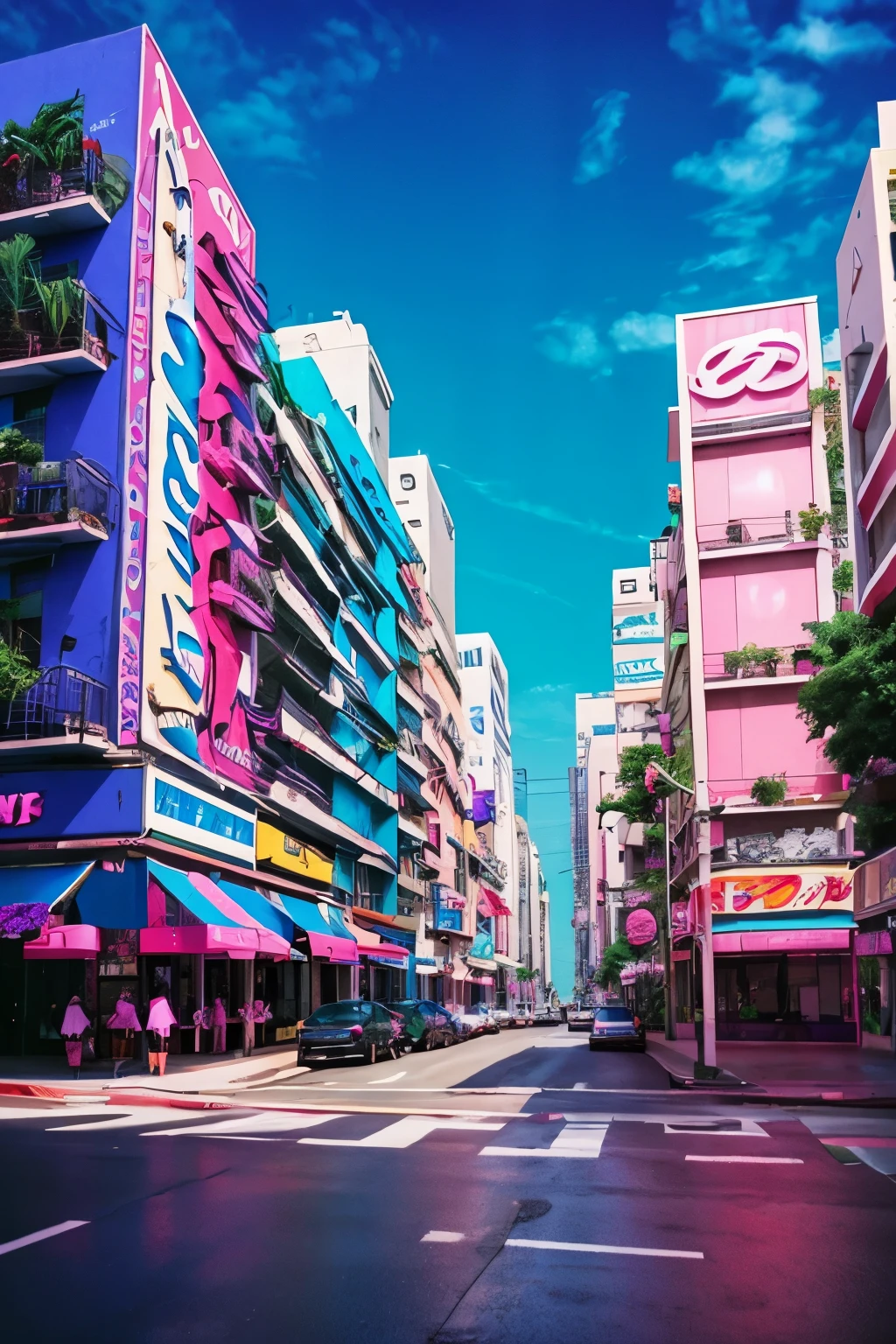 (best quality,4k,8k,highres,masterpiece:1.2),ultra-detailed,(realistic,photorealistic,photo-realistic:1.37),vaporwave aesthetic,purple-pink color palette,glitch effects,neon lights,misty atmosphere,surreal scenery,retro vibe,nostalgic feeling,80s-inspired,city skyline,smooth aesthetic,calm and dreamy,lo-fi vibes,retro arcade machines,elegant architecture,golden sunsets,reflective surfaces,sparkling stars,lush greenery,roman statues,vibrant colors,slow motion cinematography,vintage TV screens,starry sky,vibrant city lights,romantic sunset sail,serene ocean waves,soft pastel hues,modern cyberpunk elements,subtle holographic details,old school technology,80s fashion,cassette tapes,animated glitch art,ethereal music background,lonely urban exploration,cosmic energy,levitating objects,vaporwave music in the background,VR-friendly experience