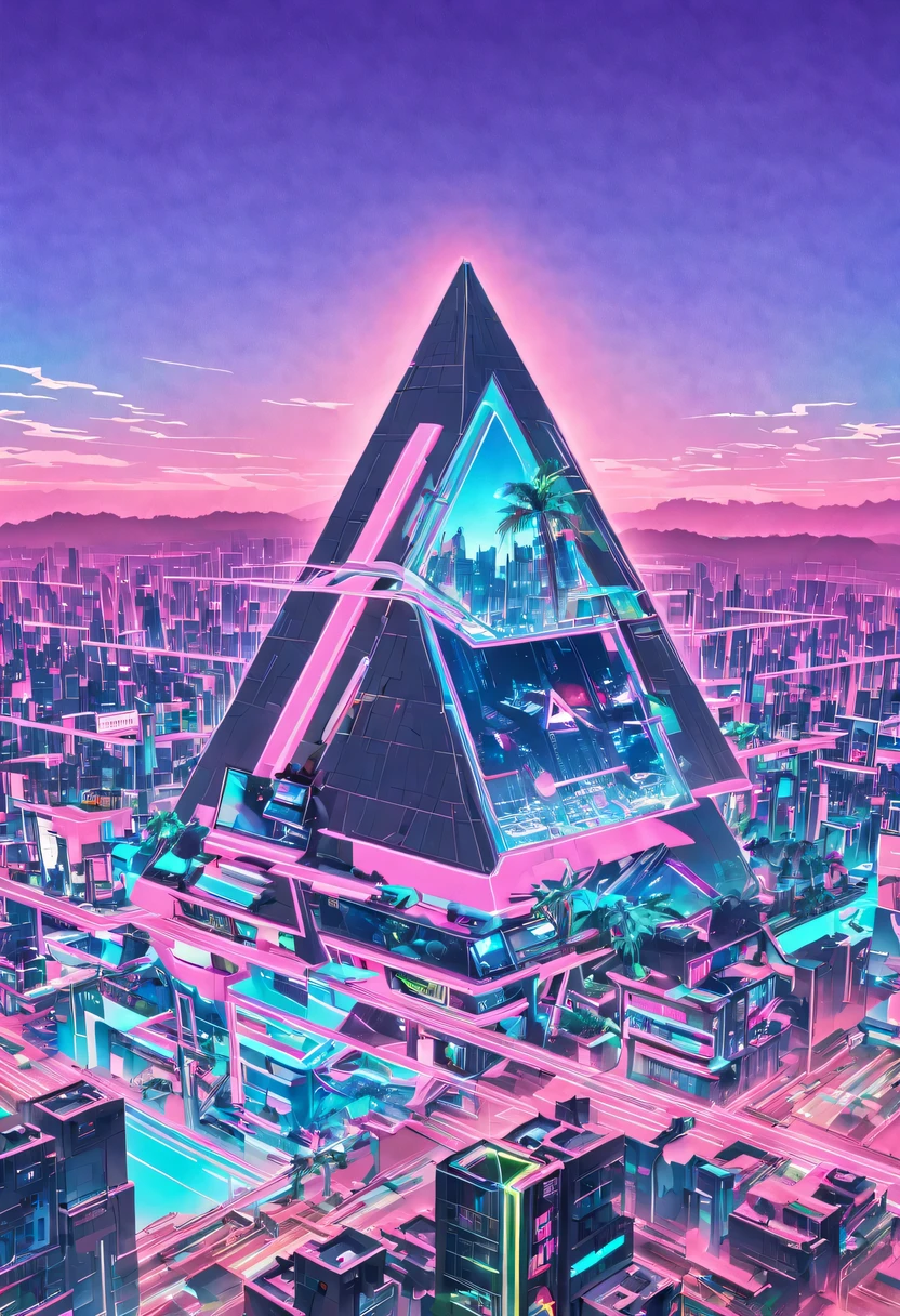 vaporwave头部和身体分开, David sculpture interior, double contact, 商品ocean报,cyberpunk city in background, Ink punk, Colorful neon lights，futuristic city, English title，fantasy, matrix, desert, ocean, pyramid,Screen close-up,coconut tree, 24th century,Strong psychedelic colors and retro-future decadence,distressed and stylized, illusory、Collage、No order，dystopian、Lo-Fi、sample fusion jazigital、chiptune、Fault art、futuristic、High quality、dematerialized art、retro tech、Surrealism,vaporwave nostalgia, very vaporwave, maximalist vaporwave, vaporwave, vaporwave!, vaporwave aesthetics, cyberpunk vaporwave, 90s aesthetic, vaporwave art, 90s aesthetic, 90's aesthetic, hip hop vaporwave, vaporwave aesthetic, vaporwave cartoon,