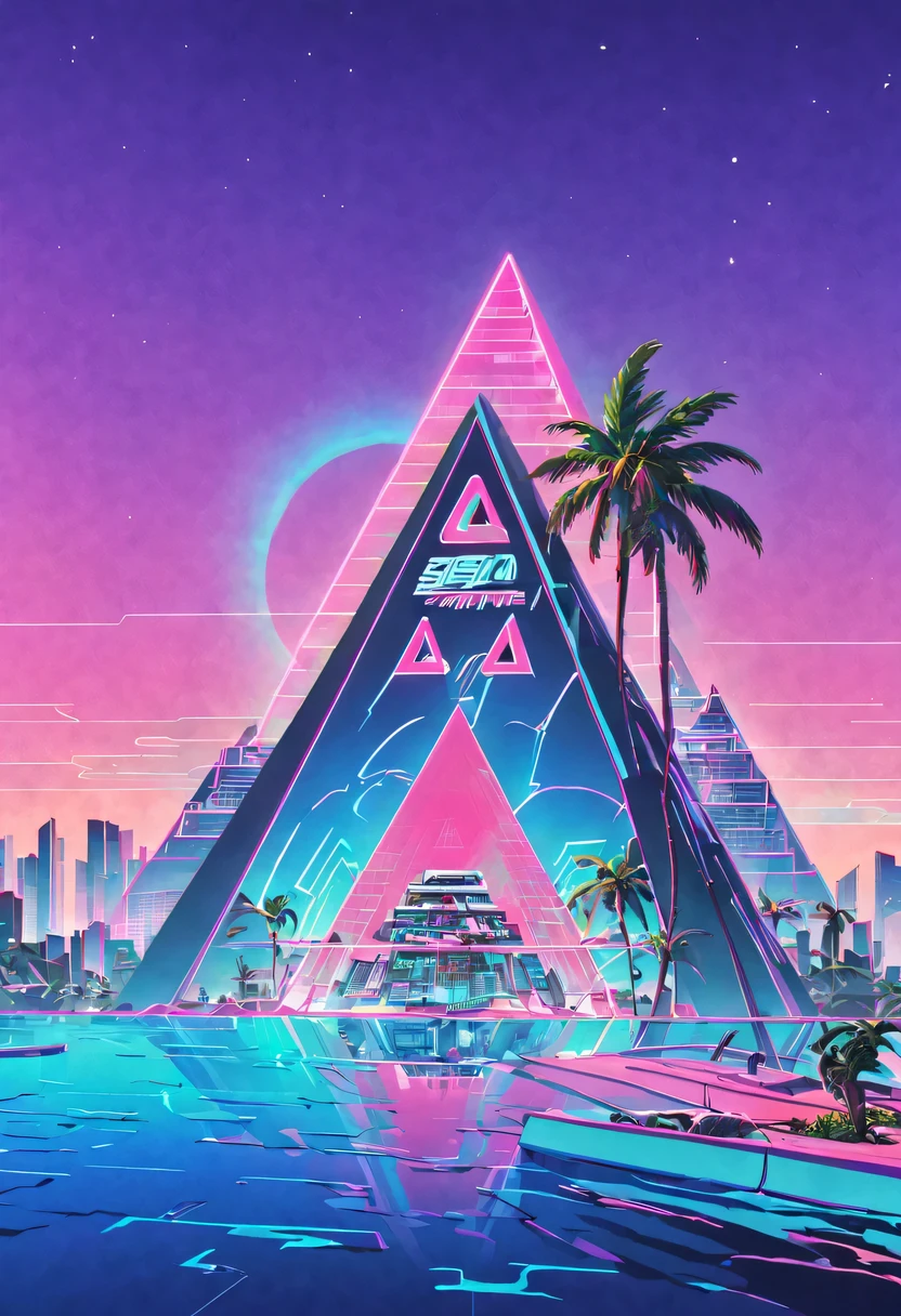 vaporwave头部和身体分开, David sculpture interior, double contact, 商品ocean报,cyberpunk city in background, Ink punk, Colorful neon lights，futuristic city, English title，fantasy, matrix, desert, ocean, pyramid,Screen close-up,coconut tree, 24th century,Strong psychedelic colors and retro-future decadence,distressed and stylized, illusory、Collage、No order，dystopian、Lo-Fi、sample fusion jazigital、chiptune、Fault art、futuristic、High quality、dematerialized art、retro tech、Surrealism,vaporwave nostalgia, very vaporwave, maximalist vaporwave, vaporwave, vaporwave!, vaporwave aesthetics, cyberpunk vaporwave, 90s aesthetic, vaporwave art, 90s aesthetic, 90's aesthetic, hip hop vaporwave, vaporwave aesthetic, vaporwave cartoon,