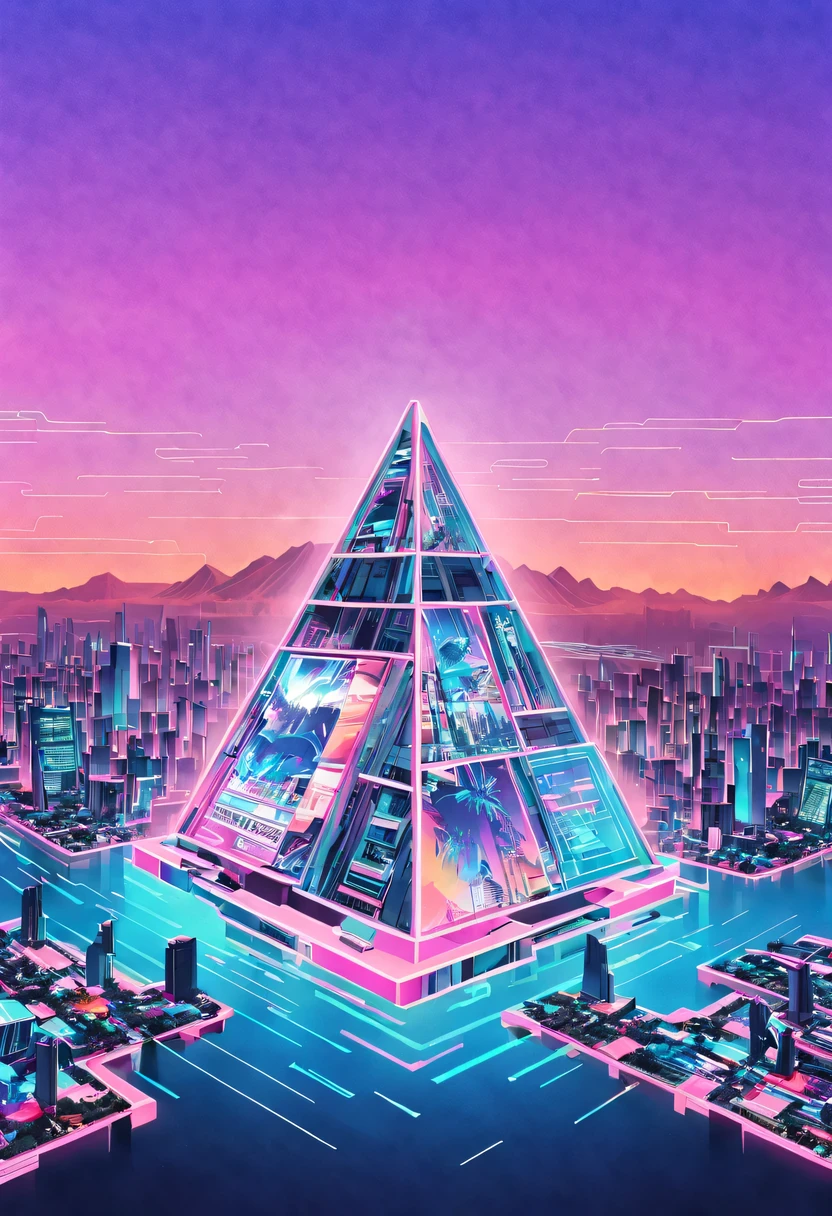 vaporwave头部和身体分开, David sculpture interior, double contact, 商品ocean报,cyberpunk city in background, Ink punk, Colorful neon lights，futuristic city, English title，fantasy, matrix, desert, ocean, pyramid,Screen close-up,coconut tree, 24th century,Strong psychedelic colors and retro-future decadence,distressed and stylized, illusory、Collage、No order，dystopian、Lo-Fi、sample fusion jazigital、chiptune、Fault art、futuristic、High quality、dematerialized art、retro tech、Surrealism,vaporwave nostalgia, very vaporwave, maximalist vaporwave, vaporwave, vaporwave!, vaporwave aesthetics, cyberpunk vaporwave, 90s aesthetic, vaporwave art, 90s aesthetic, 90's aesthetic, hip hop vaporwave, vaporwave aesthetic, vaporwave cartoon,