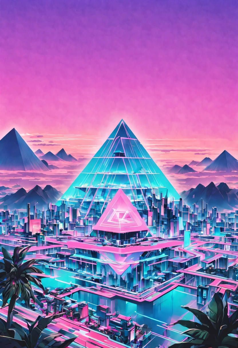 vaporwave头部和身体分开, David sculpture interior, double contact, 商品ocean报,cyberpunk city in background, Ink punk, Colorful neon lights，futuristic city, English title，fantasy, matrix, desert, ocean, pyramid,Screen close-up,coconut tree, 24th century,Strong psychedelic colors and retro-future decadence,distressed and stylized, illusory、Collage、No order，dystopian、Lo-Fi、sample fusion jazigital、chiptune、Fault art、futuristic、High quality、dematerialized art、retro tech、Surrealism,vaporwave nostalgia, very vaporwave, maximalist vaporwave, vaporwave, vaporwave!, vaporwave aesthetics, cyberpunk vaporwave, 90s aesthetic, vaporwave art, 90s aesthetic, 90's aesthetic, hip hop vaporwave, vaporwave aesthetic, vaporwave cartoon,