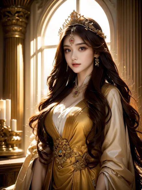 (masterpiece), (best quality), (illustration), (very detailed), (high resolution), Woman in her 20s, long hair, wearing a crown,...