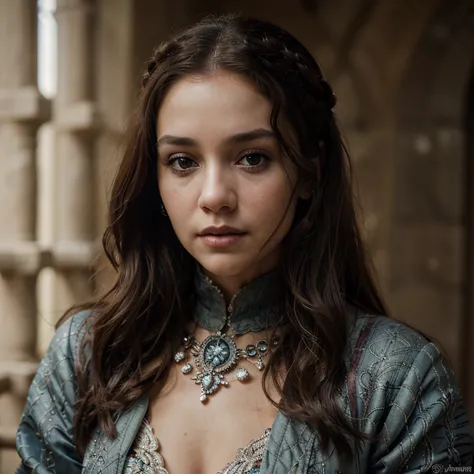 Certainly! Here's a prompt for a beautiful character from Game of Thrones:

In the mythical realm of Westeros, a stunningly beau...