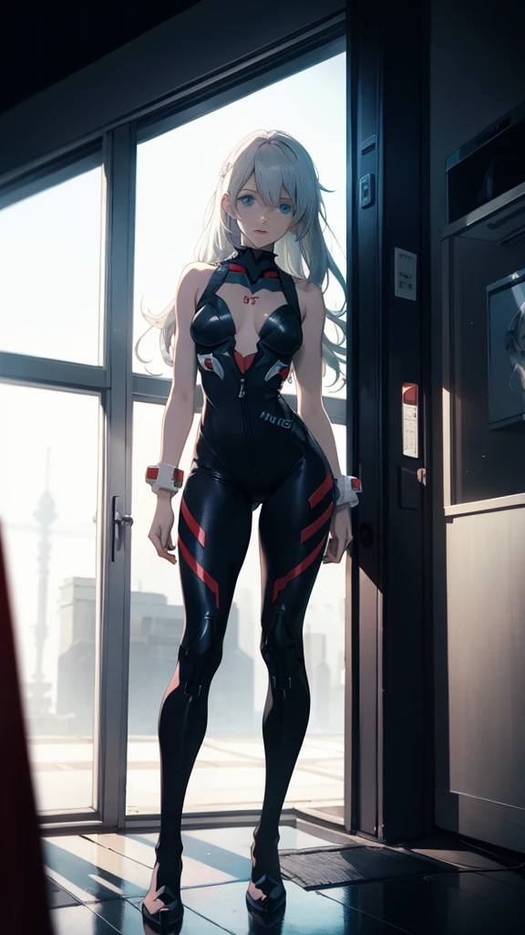 (((full body photo)))  (((Young Woman))), ((Best Quality)), ((masutepiece)), (Detailed: 1.4), (Absurd), 35-year-old adult woman with Simon Bisley-style micro thong, Genesis evangelion neon style clothing, 2-piece clothing, Long silver hair, arm tatoo, cybernetic hands, pastel, Centered, scale to fit the dimensions, nffsw (High dynamic range),Ray tracing,NVIDIA RTX,Hyper-Resolution,Unreal 5,Subsurface Dispersion,  PBR Texture, Post-processing, Anisotropy Filtering, depth of fields, Maximum clarity and sharpness, Multilayer textures, Albedo and specular maps, Surface Shading, accurate simulation of light and material interactions, Perfect proportions, Octane Render, Two-tone lighting, Wide aperture, Low ISO, White Balance, thirds rule, 8K Raw, Crysisnanosuit,loraeyes,nijistyle,pantyhose,Blue eyes