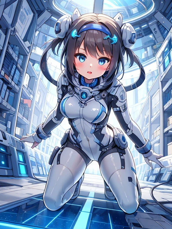 extreme detail,masterpiece,future city,with a girl (Energy Shield):1.3,Tight Fit Bodysuit,protect yourself from danger,use a shield in battle,Futuristic buildings,flying car,the shield becomes brighter,repel the invaders