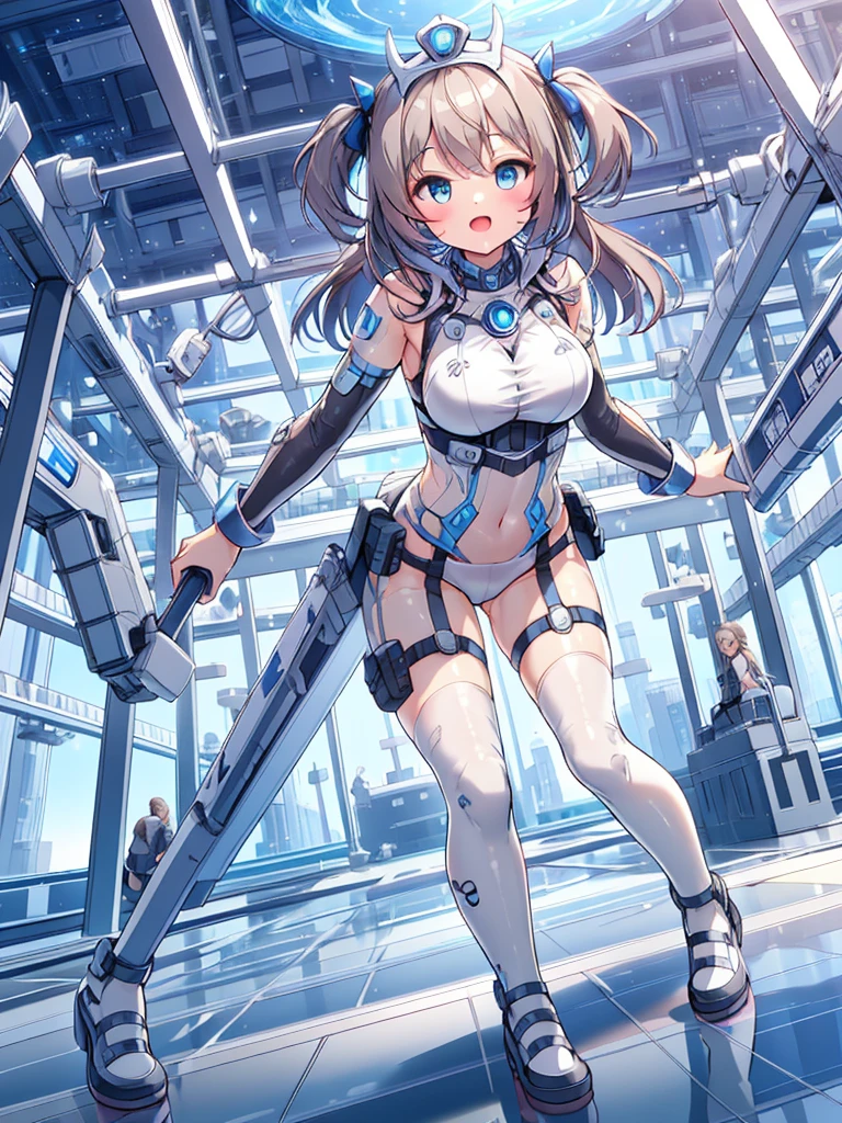 extreme detail,masterpiece,future city,with a girl (Energy Shield):1.3,Tight Fit Bodysuit,protect yourself from danger,use a shield in battle,Futuristic buildings,flying car,the shield becomes brighter,repel the invaders