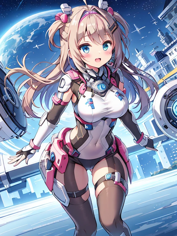 extreme detail,masterpiece,future city,with a girl (Energy Shield):1.3,Tight Fit Bodysuit,protect yourself from danger,use a shield in battle,Futuristic buildings,flying car,the shield becomes brighter,repel the invaders