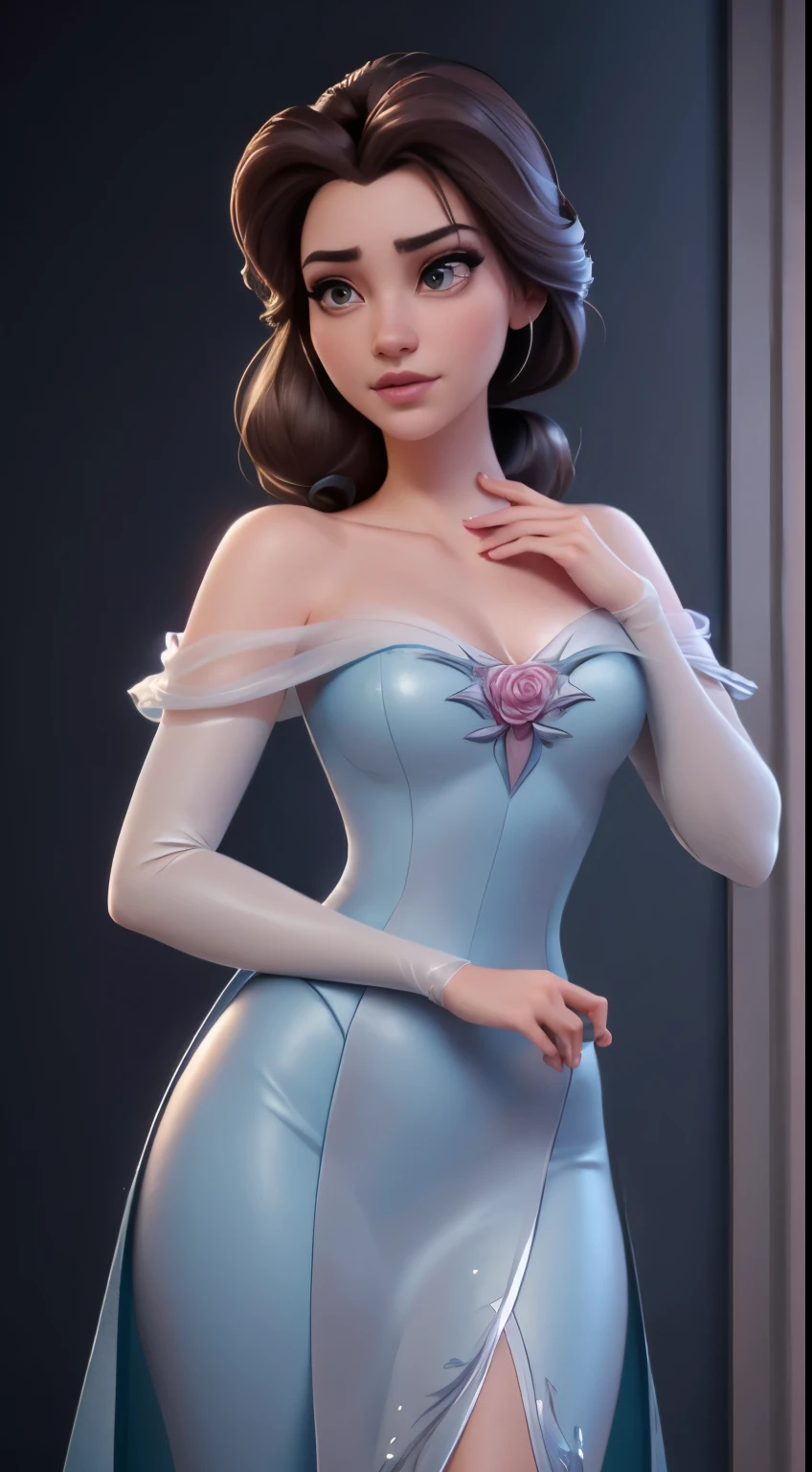 (elsa frozen-rose quartz SU mezclando modelos .) Highly detailed CG unity 8k wallpaper, style shot, complex, high detail, dramatic, highest quality movie still image, very detailed, masterpiece, best quality, character design, Elsa, Elsa from Frozen,Diamante Rosado fusión (( Dark style)), realistic ultra-detailed rendering style, natural light, sharp character design, (hard focus, 8k), (((natural skin texture))), 8k textures, soft cinematic lighting, adobe lightroom, dark room, hdr, Sophisticated, Elegant, Rich Detail, Sharp Focuilm Look) )), Soothing Tones, Detail Frenzy, Intricate Detail, Super Detail, Low Contrast, Soft Film Lighting, Dull Colors, Exposure Blending, HDR, Fade, 35mm, f/1.4, ISO, f16, 25 sec.