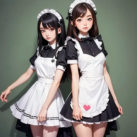 Maid cafe icon with a maid girl motif, Short sleeve mini dress, Simple design,