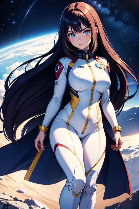 (best quality,4k,8k,highres,masterpiece:1.2),ultra-detailed,anime girl fantasy,sci-fi,space suit,big,front view,solo photo,thick...