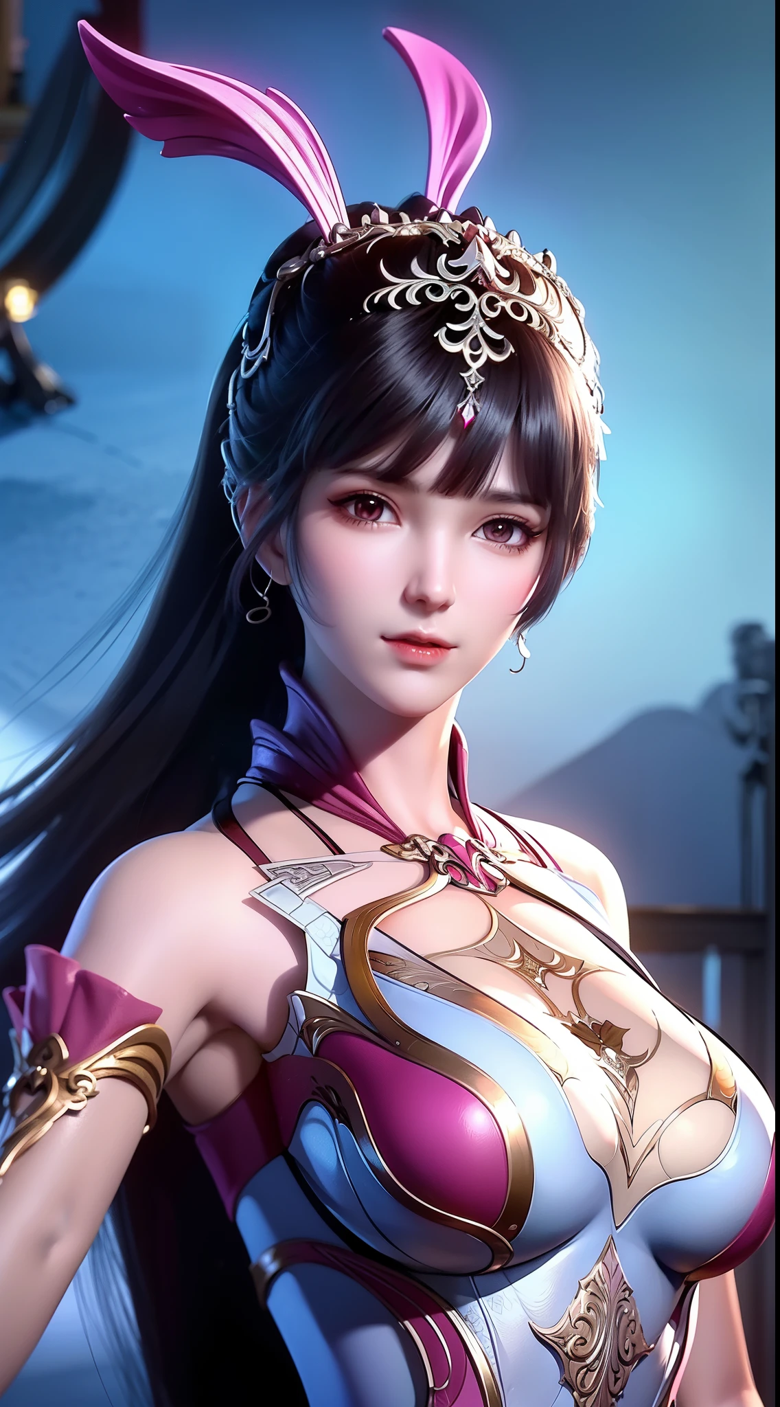 A close-up of a woman dressed in ancient costume with Chinese elements，Classical art，Cultivate the elemental sense of immortals，detailed fantasy art，Stunning character art，Epic and refined character art，Beautiful Chinese costumes，Extremely detailed artistic germination，Detailed digital anime art, Artgerm on the art station Pixiv，Swimsuit girl，Exquisite and intricate headwear and jewelryhuge breasts、exposing her chest、Show breasts、huge boobs，huge breasts、exposing her chest、Show breasts、huge boobs，huge breasts、exposing her chest、Show breasts、huge ，huge breasts、exposing her chest、Show breasts、huge ，