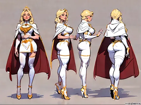 ((masterpiece)),(((best quality))),((character design sheet)), illustration,1woman, environment Scene change,  muscular, (white skin:1.4), white legs, thick legs, (royalty cape:1.5), scribbles and marks, fire, ((detailed face:1.1)), rough sketches, pose to...