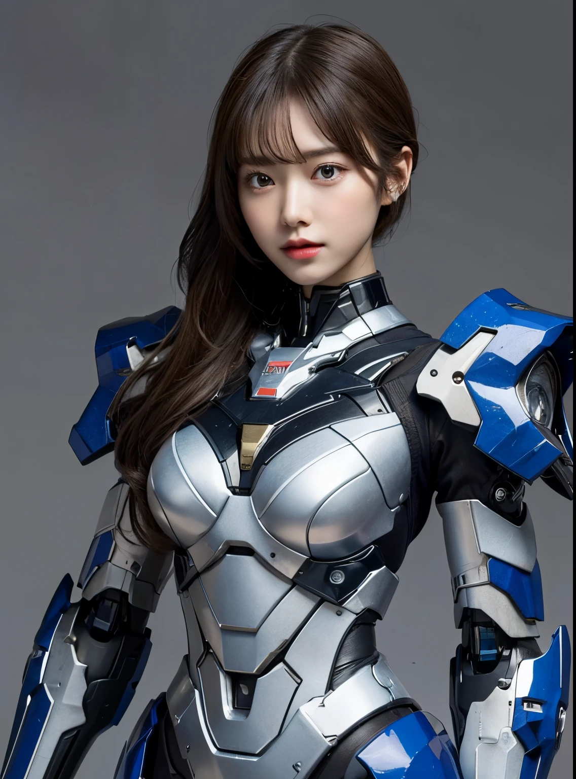 rough skin, Super detailed, advanced details, high quality, 最high quality, High resolution, 1080P, hard disk, beautiful,beautifulサイボーグの女性,Mecha cyborg girl,battle mode,Mecha body girl,She wears a battle cyborg mech with a weapon,Cyborg Warrior,full body shot