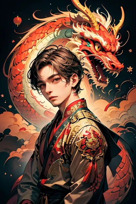 chinese new year, realistic, (masterpiece, top quality, best quality, official art, beautiful and aesthetic:1.2), extremely deta...