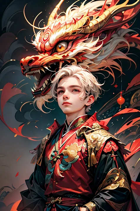 chinese new year, realistic, (masterpiece, top quality, best quality, official art, beautiful and aesthetic:1.2), extremely deta...