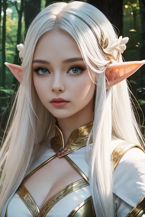 Elf Woman With Long White Hair Pointy Ears Seaart Al Free Al Art