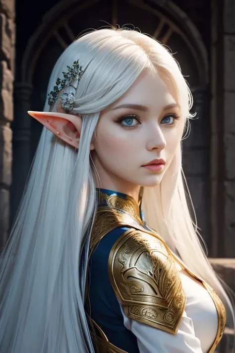 Elf Woman With Long White Hair Pointy Ears Seaart Al Free Al Art