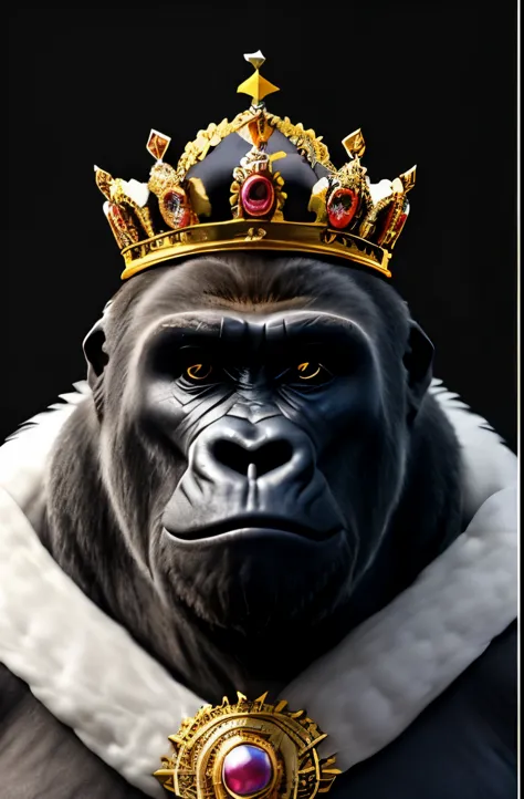 Gorilla drawn with royal crown on head, Mehrdimensionales Quillingpapier, Kunst, Chibi,
Yang08k, Nice, bunt,
Meisterwerke, top quality, best quality, official Kunst, Nice and aesthetic,((8k ultrarealistisch))
