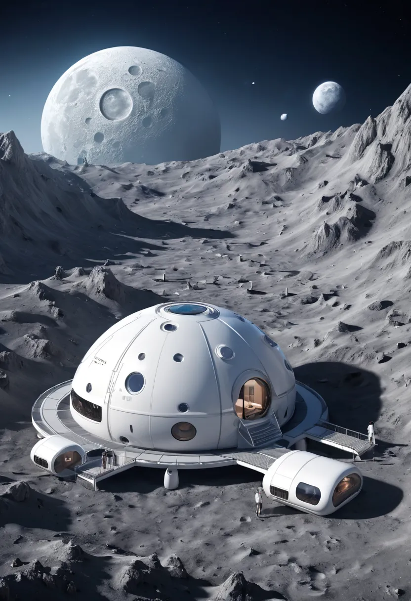 capsuled resort in the moon,