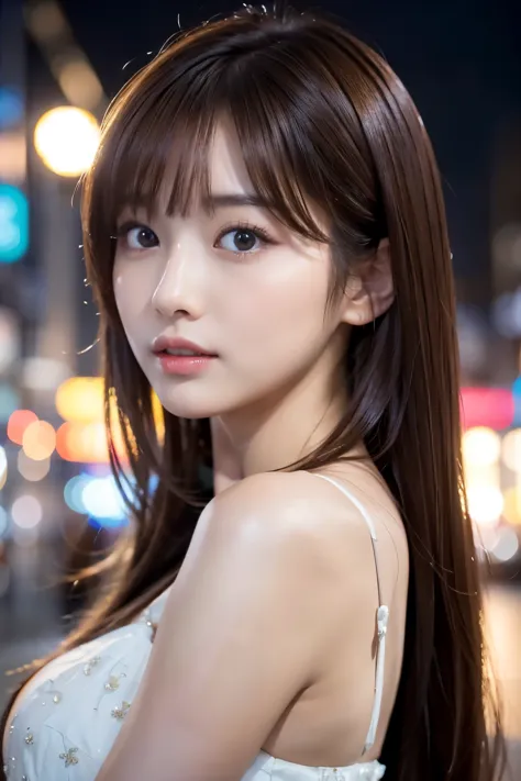 masterpiece、1 beautiful girl、detailed eye、puffy eyes、highest quality, Super high resolution, (reality: 1.4), movie lighting、Japanese、asian beauty、Korean、Super beautiful、beautiful skin、body facing forward、close up of face、(surreal)、(High resolution)、(8K)、(v...