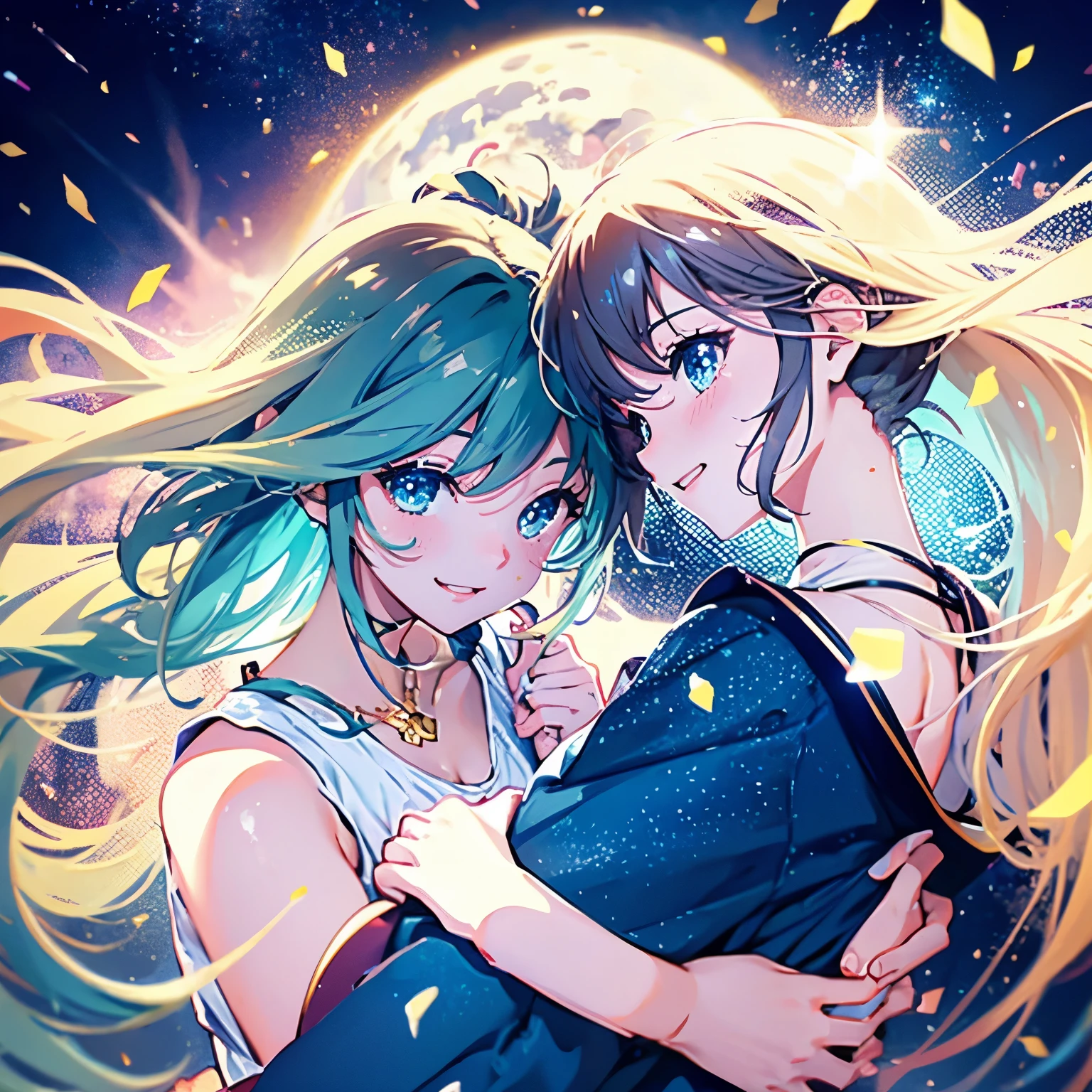 A couple of anime lovers,adorable smiles,sparkling eyes,romantic atmosphere,playful interactions,beautifully animated,A and K initials,holding hands,tender embrace,pastel color palette,dreamy background,artistic illustrations,soft and warm lighting,vibrant emotions,comic book style,expressive facial expressions,lifelike details,stylish outfits,cute accessories,love-filled ambiance,creating everlasting memories,instantly recognizable characters,cosmic background,shared passion for anime,magical moments captured,breathtaking visuals,evoking nostalgia and joy,bursting with happiness,full of energy and excitement,like a scene from a romantic anime movie,enchanting and whimsical,magical realism,anime-inspired artistry,effortlessly blending reality and fantasy,bringing characters to life,instantly transporting viewers to a world of love and imagination.