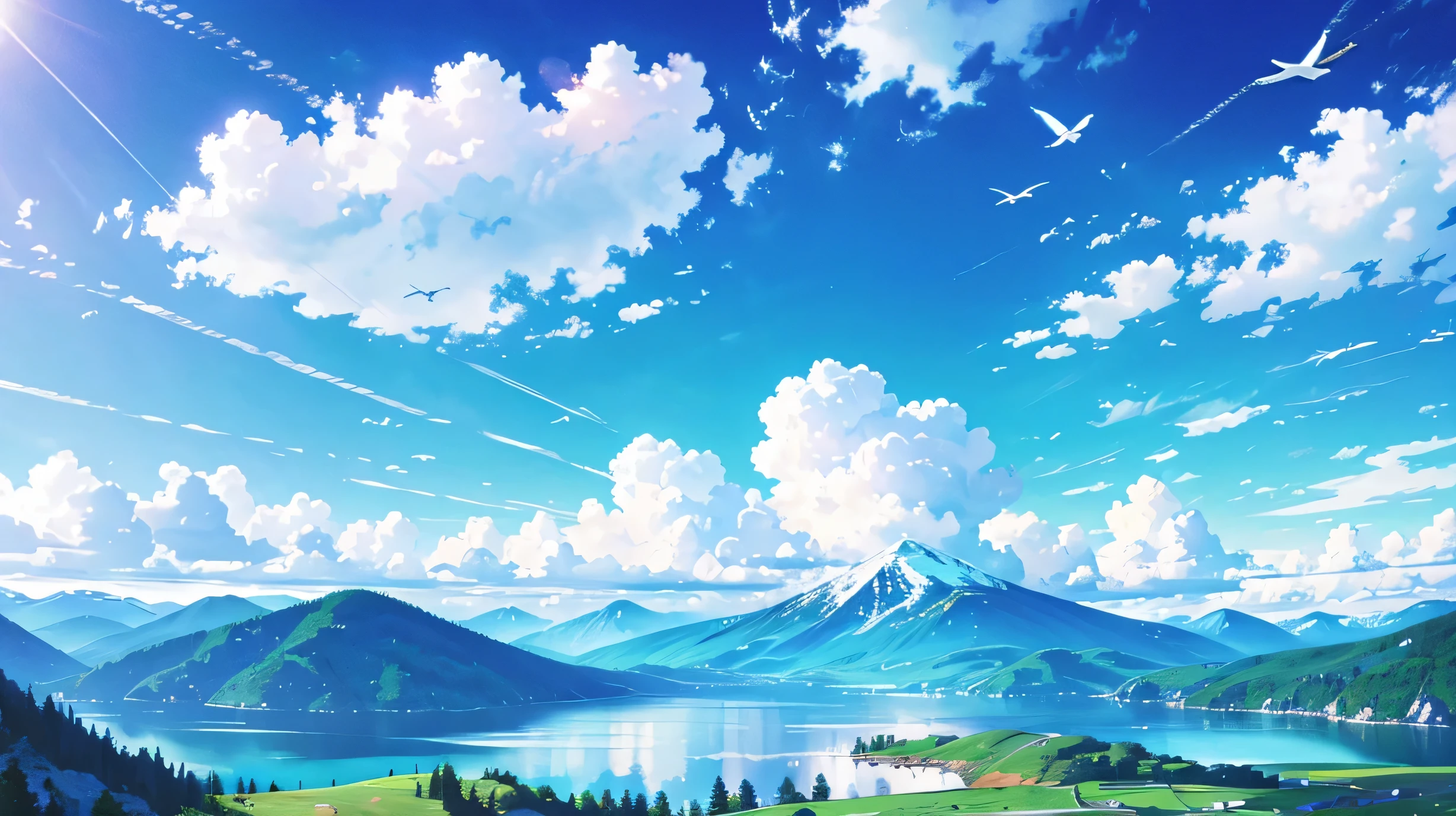 High resolution,High resolution,high quality,landscape,realistic,blue sky,white bird