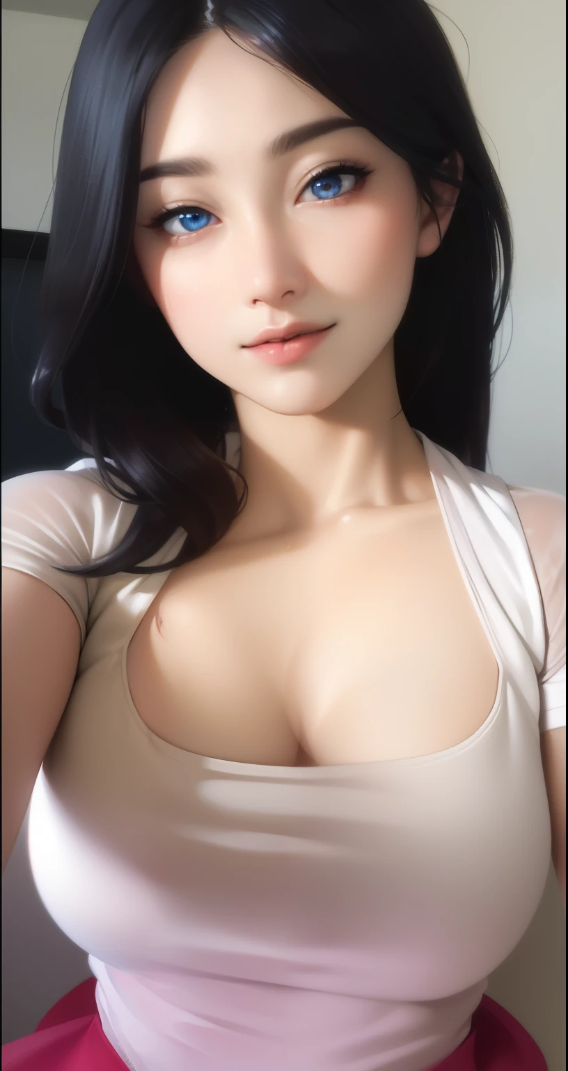 A woman with a big breast posing for a picture - SeaArt AI