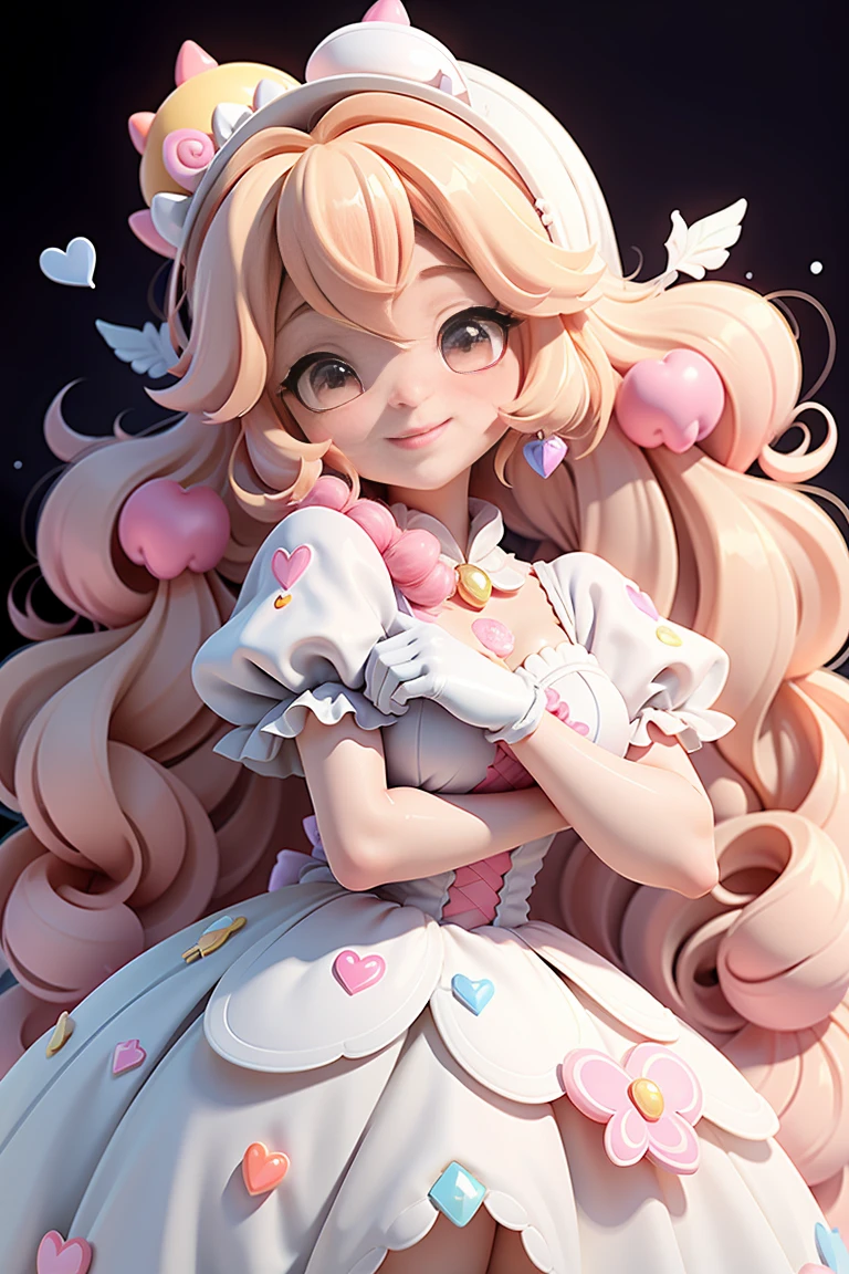 anime(Princess Peach), wearing white gloves, colorful dress - SeaArt AI