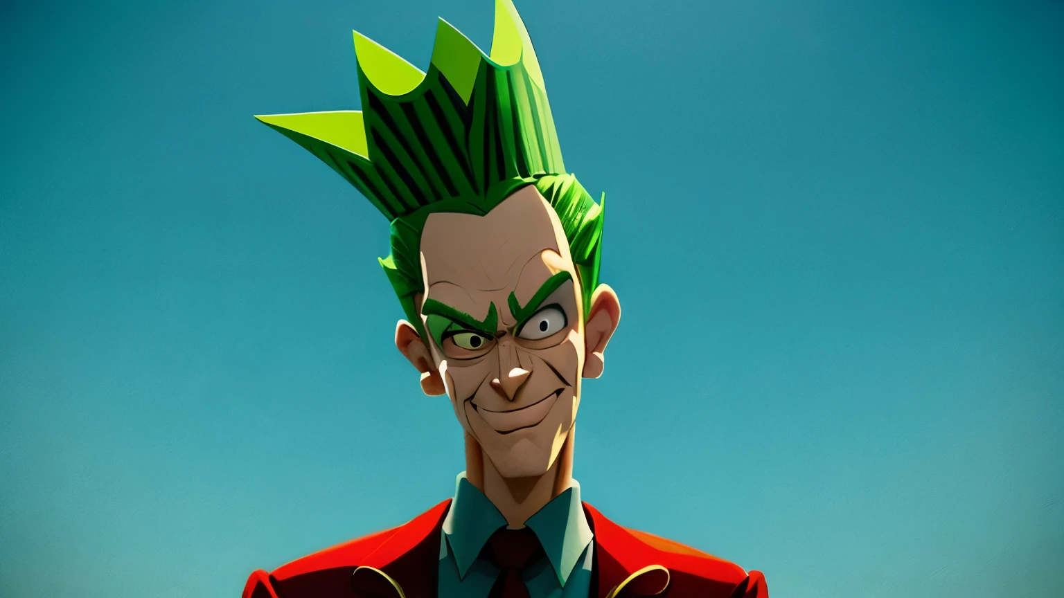 A close up of a cartoon character with a green mohawk - SeaArt AI