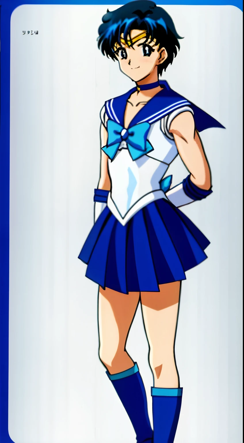 Sailor girl in a blue and white uniform posing for a picture - SeaArt AI