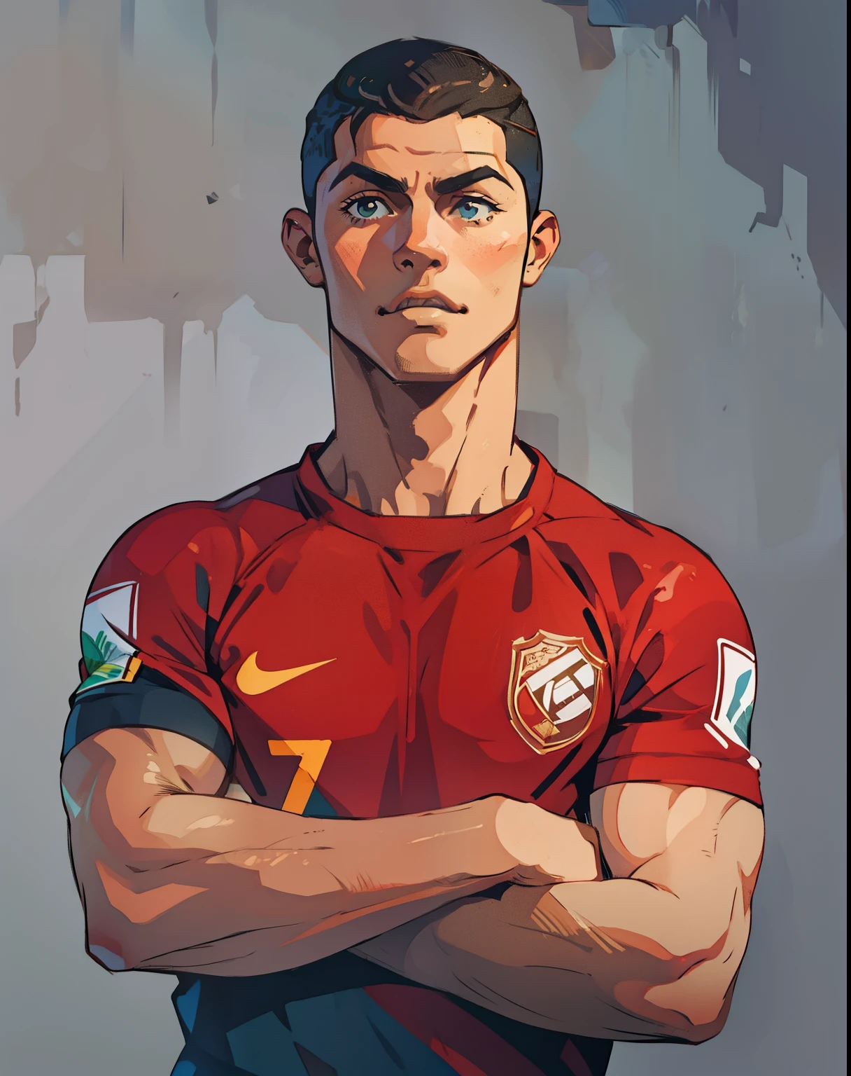  Vector illustration, cristiano ronaldo, bracos cruzados.