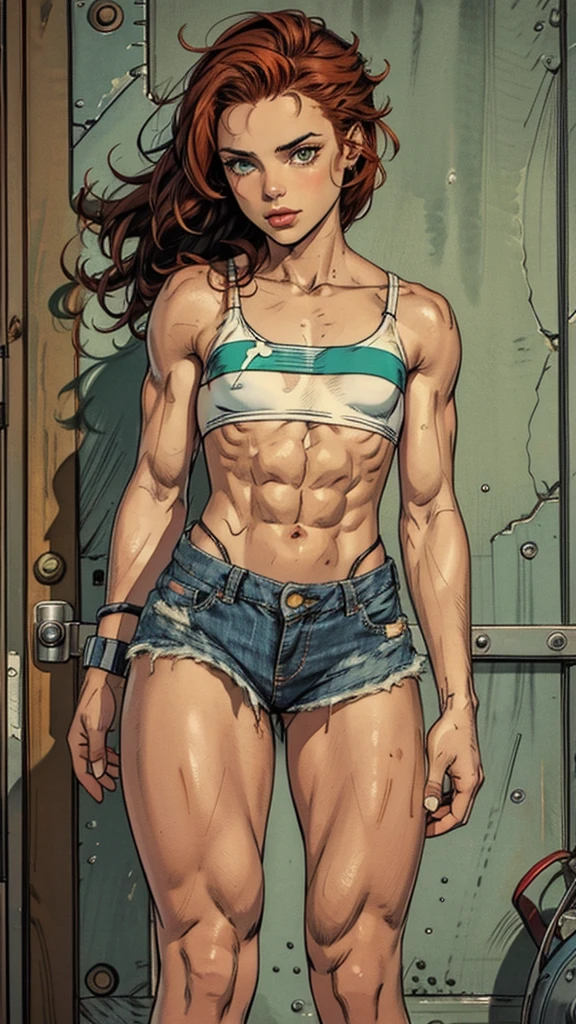 muscle girl created with SeaArt AI