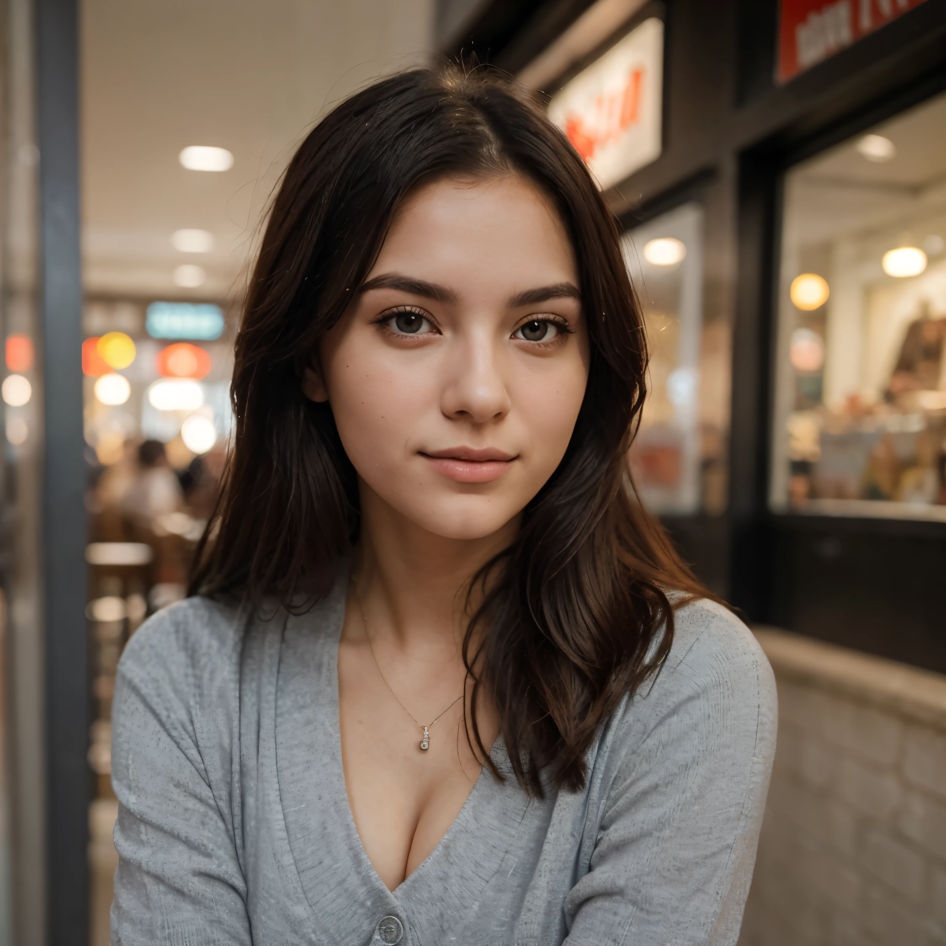 dessus de la table、la plus haute qualité、haute résolution、Éléonore Pavinato, 23 ans, Portrait plus jeune, avoir l&#39;air mignon, Pose mignonne, Belle fille aux gros seins, Cheveux longs noirs, Pose mignonne, Vêtements décontractés, Statue de la Liberté, La ville de New York, cerf