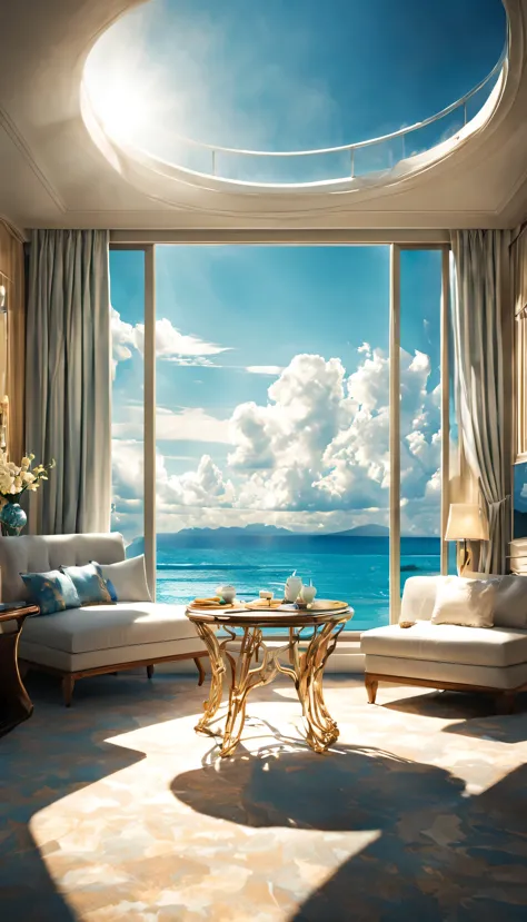 最高のリゾート地の風景photograph,beautiful sea,高品質でwonderful家具:designer furniture,A beautiful sky spreads out,dream-like,summer sunshine,cl...