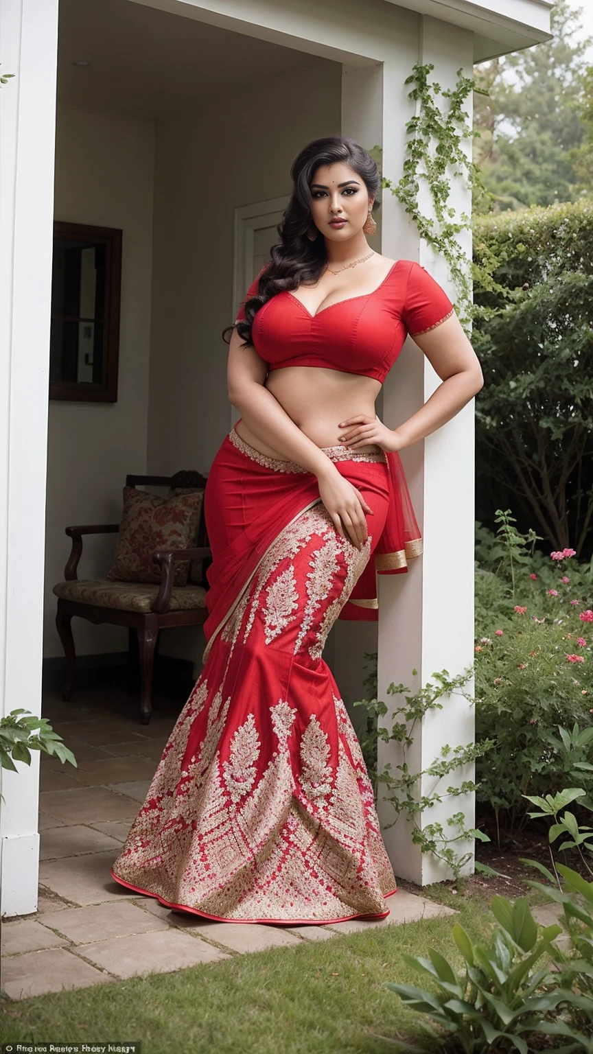 Shrabanti Chatterjee bengali beautiful woman sexy curvy plus size model  wearing - SeaArt AI