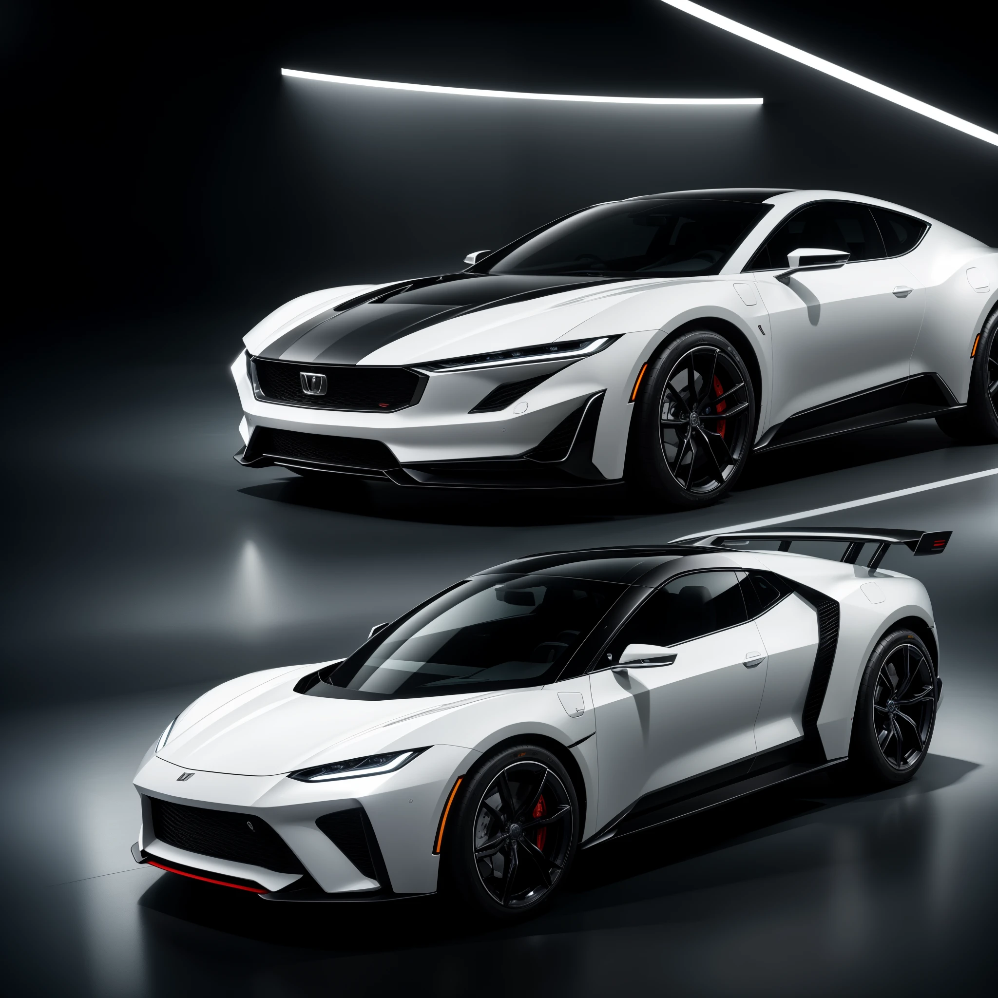 The new chevrolet camaro concept is shown in two different images ...