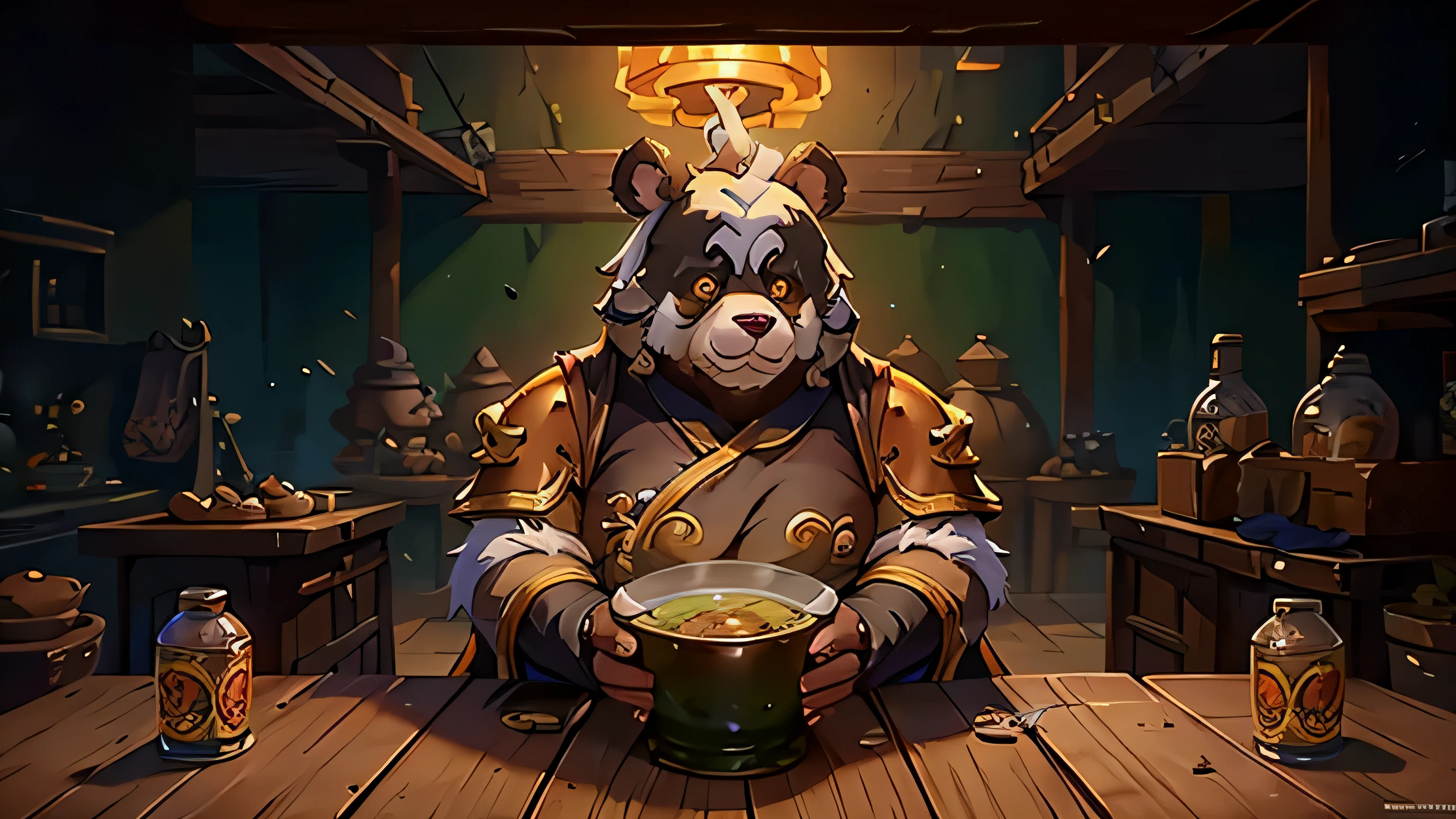 World of Warcraft, ศิลปะแบนเนอร์ของ Brewmaster Monk, ของแพนด้า, ว้าว, ตัวละครเดี่ยว, ของแพนด้า monk, ของแพนด้า brewmaster, แพนดาเรีย