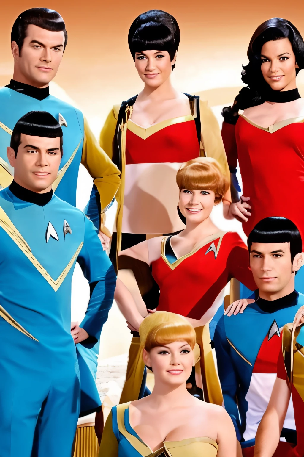 60s Star Trek Porn - A close up of a group of people in costumes posing for a picture - SeaArt AI