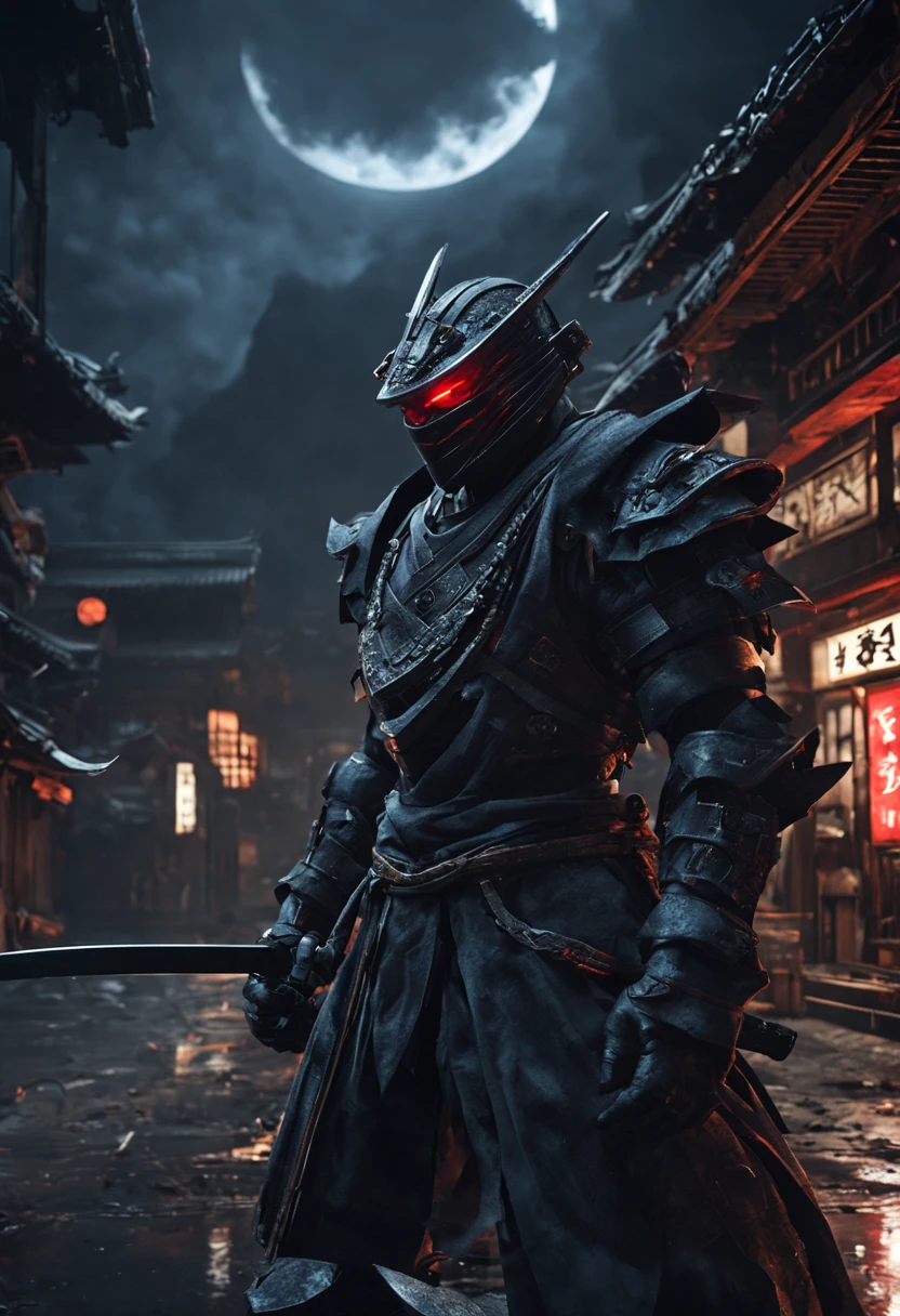 (realistic:1.37),detailed biomechanical ninja,nightmare bio mecha dream,sharpened katana,shuriken,dark and textured environment,ominous lighting,detail of the ninja's mask,powerful stance,stealthy movement,reflection of moonlight on the ninja's armor,creepy mechanical limbs,smoke and mist effects in the background,shadowy figures lurking in the shadows,glowing red eyes,ominous atmosphere,dynamic action pose,striking and dramatic composition,highly detailed textures and materials,subtle color grading with dark and moody tones,mysterious and eerie ambiance,emphasized muscle definition and anatomy,dynamic lighting that highlights the ninja's features and creates depth,impeccable attention to detail,exquisite craftsmanship in the ninja's armor and weapons,nighttime setting with a full moon illuminating the scene,haunting and surreal elements that blur the line between reality and fantasy,foreboding and suspenseful atmosphere that evokes a sense of danger and intrigue,meticulously crafted katana and shuriken with intricate designs and engravings,impressive level of realism and visual fidelity,imposing presence of the biomechanical ninja that exudes strength and power,nightmarish and surreal elements that add a unique twist to the composition,professional-grade rendering and lighting techniques that enhance the overall quality,high-resolution textures and materials that bring the image to life in stunning detail.